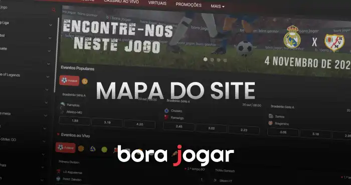 mapa do site na bora jogar futebol